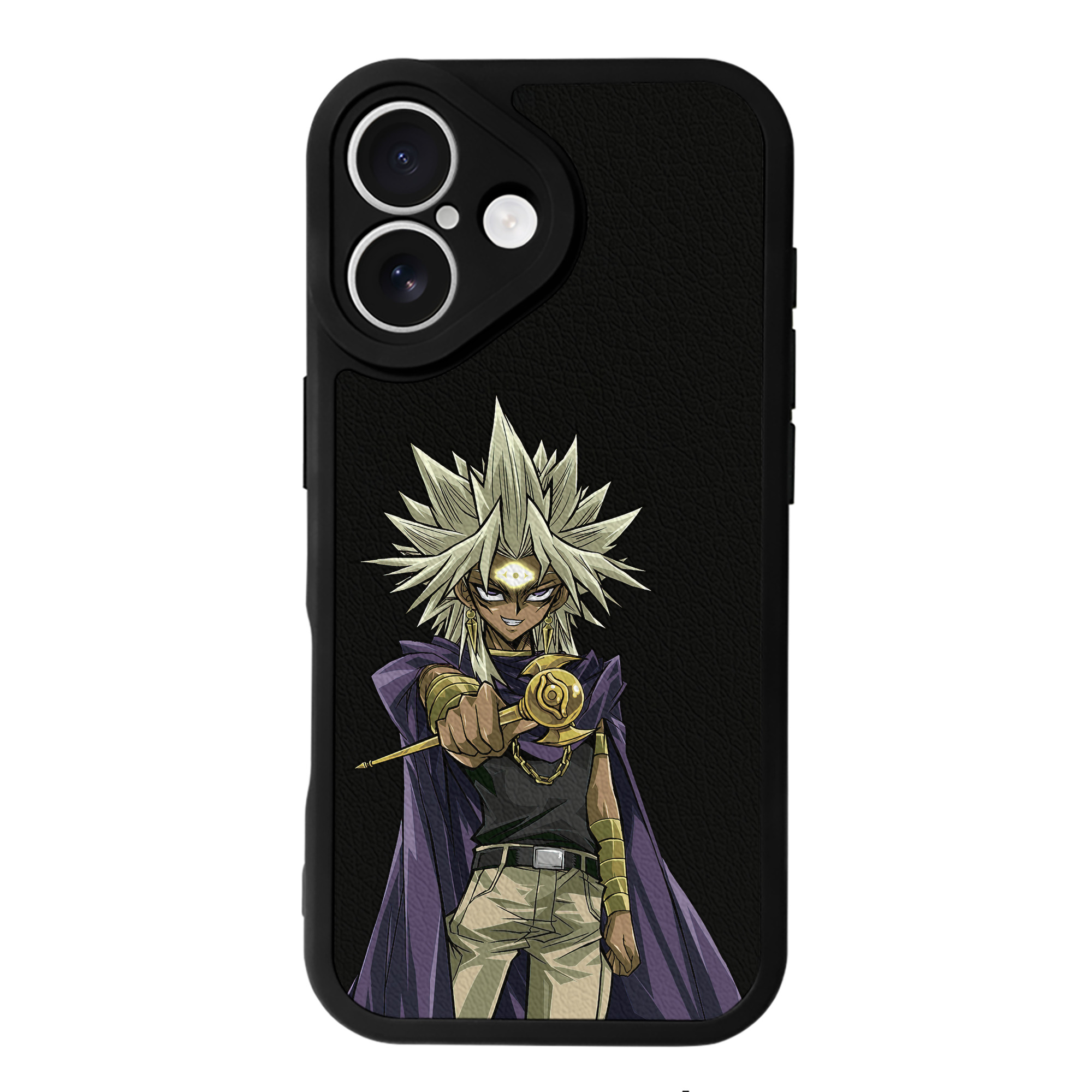 （画像用） 遊☆戯☆王 Yu-Gi-Oh! 【iPhone 16シリーズ対応】シリコンスマホケース（レザー調） 材質：シリコン